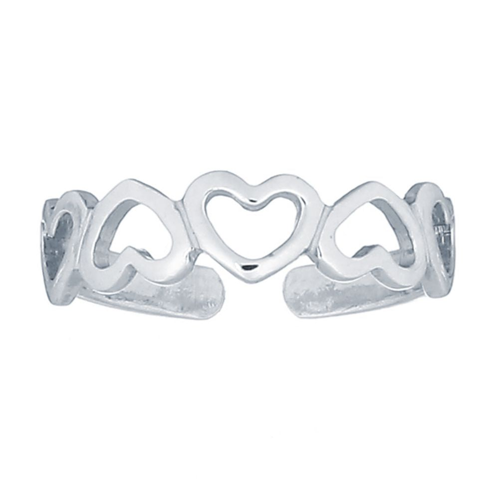 925 Silver Heart Toe Ring