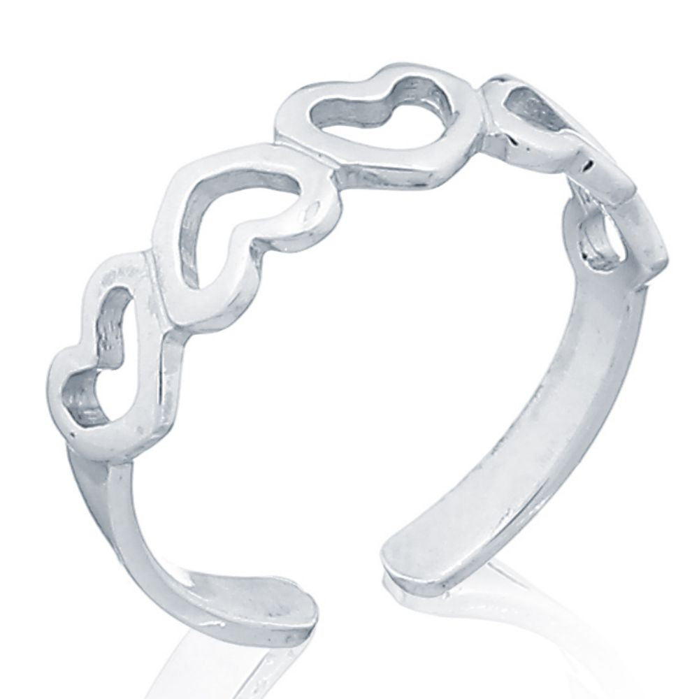 925 Silver Heart Toe Ring