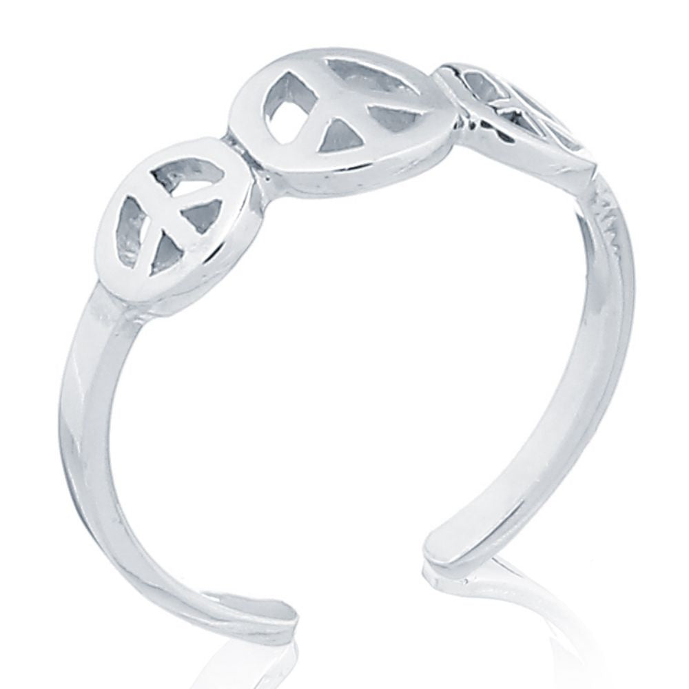 925 Silver Peace Toe Ring
