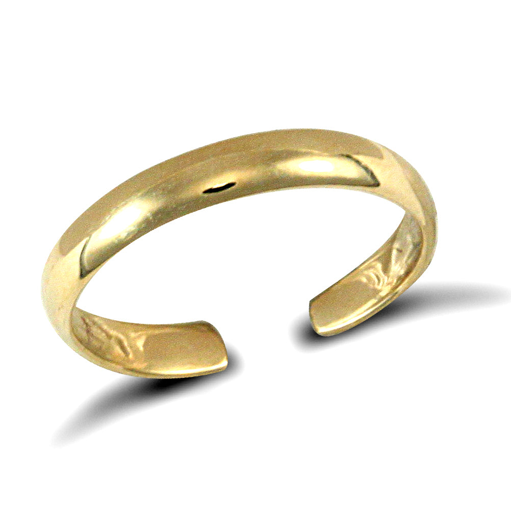 925 Silver Gold Plated D-Profile Toe Ring