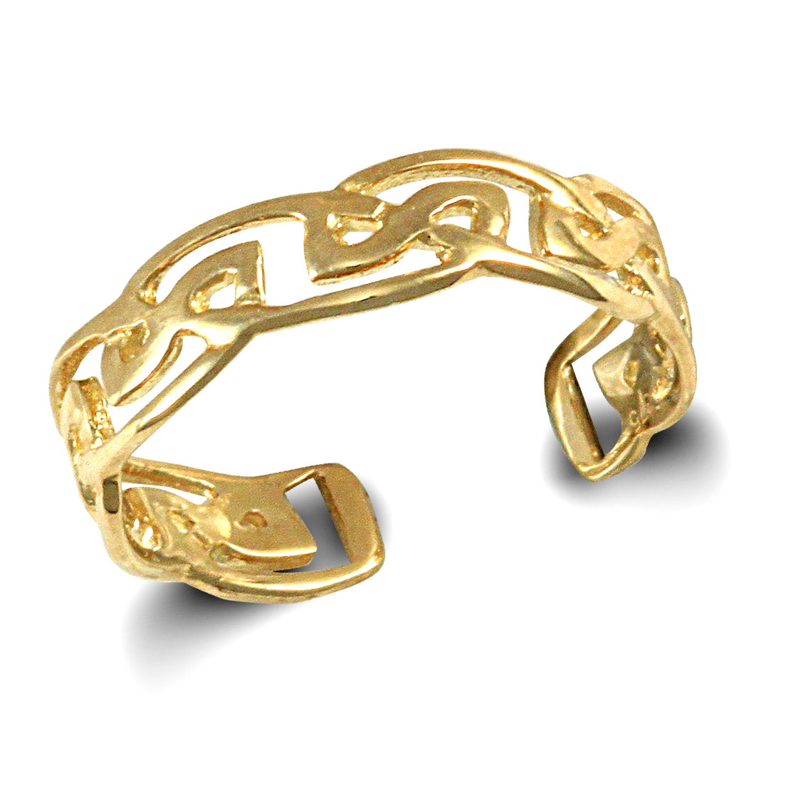 925 Silver Gold Plated Filigree Toe Ring
