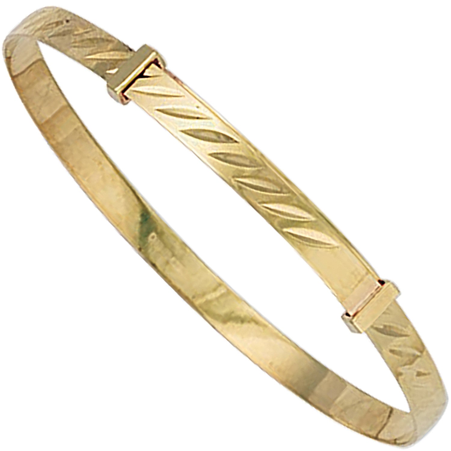 Yellow Gold D/C Expandable Baby Bangle - 9ct Gold