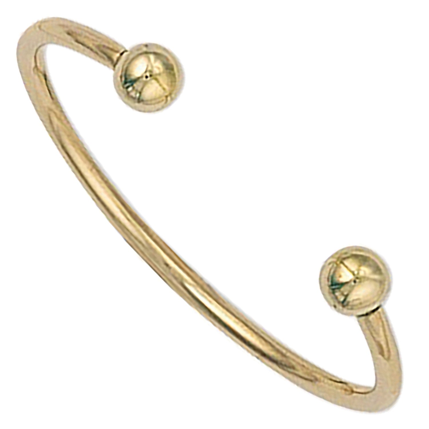 Yellow Gold Solid Baby Torque Bangle - 9ct Gold