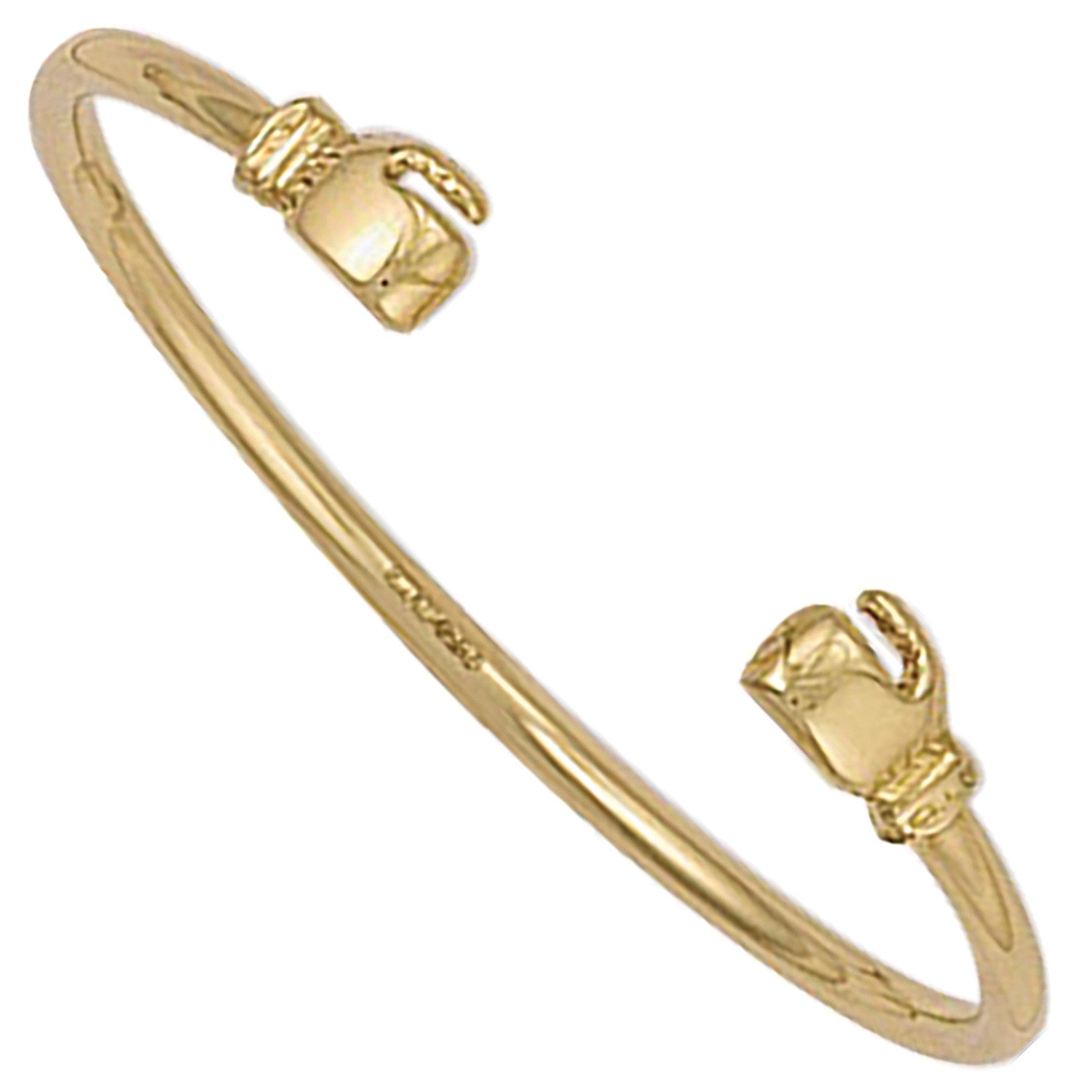 Yellow Gold Baby Boxing Glove Bangle - 9ct Gold