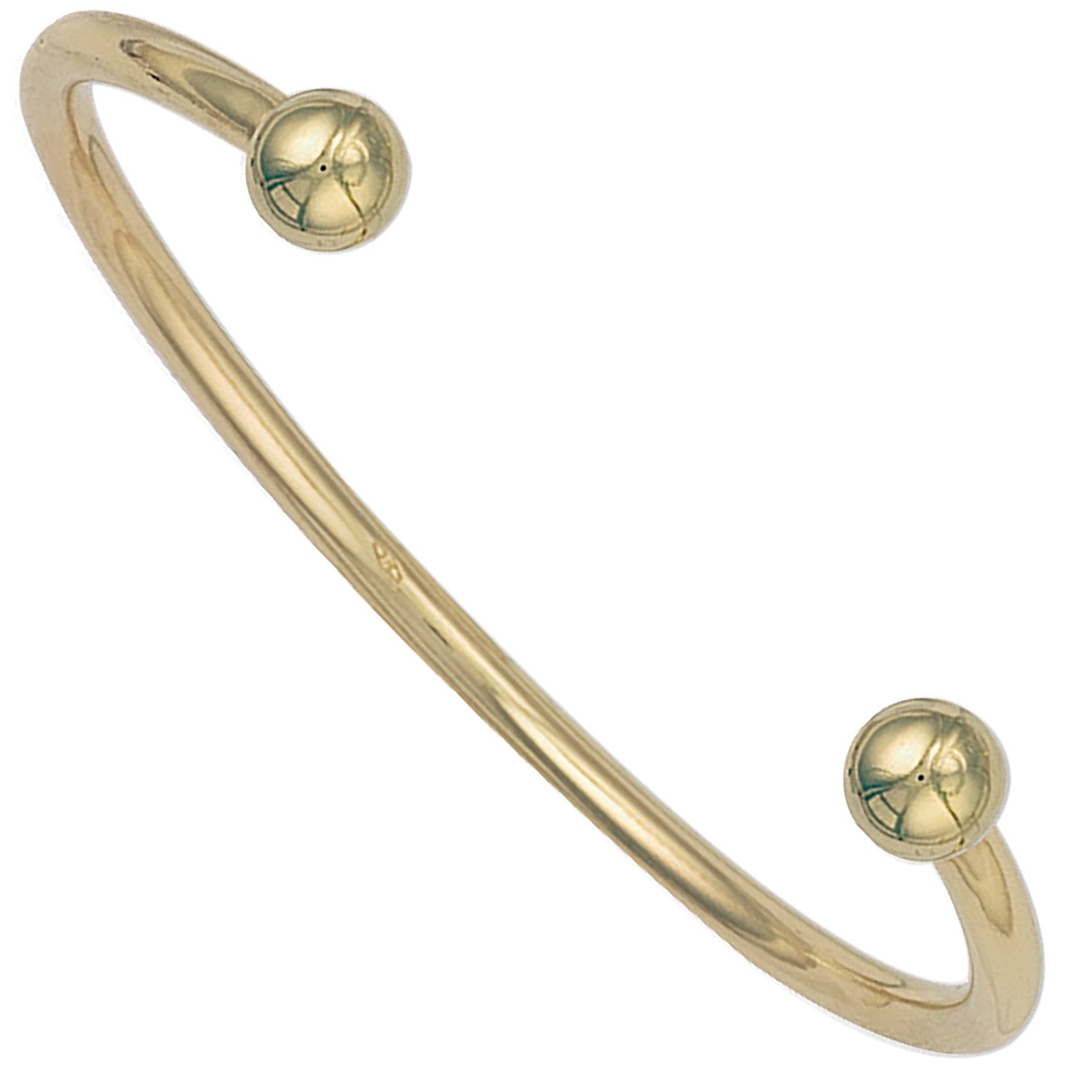 Yellow Gold Ladies / Gents 3.5mm Solid Torque Bangle - 9ct Gold