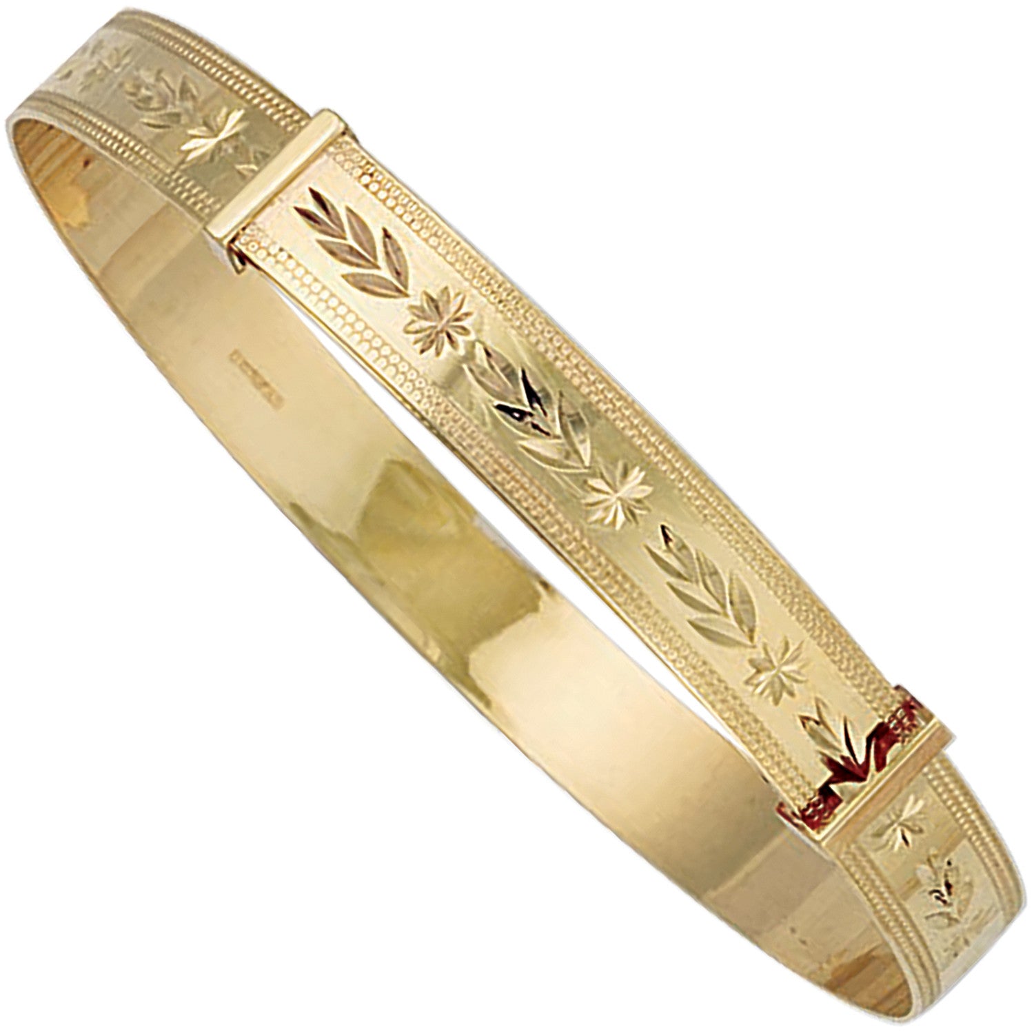 Yellow Gold Maiden D/C Slave Bangle - 9ct Gold