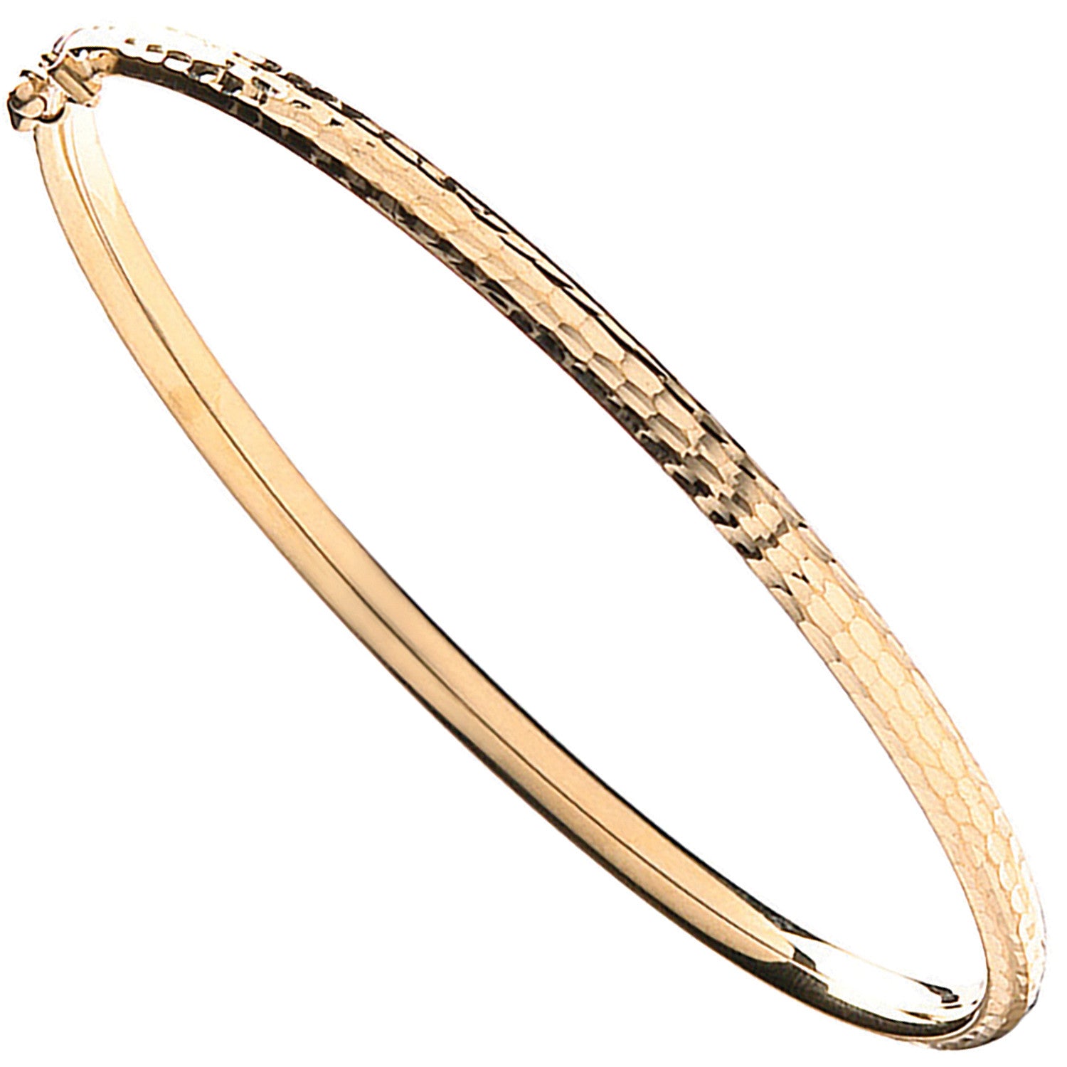 Yellow Gold D/C Fancy Bangle - 9ct Gold