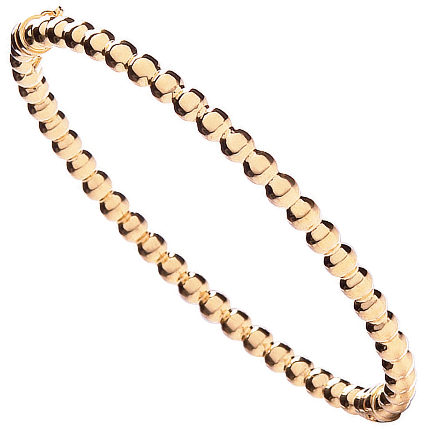 Yellow Gold Fancy Beaded Bangle - 9ct Gold