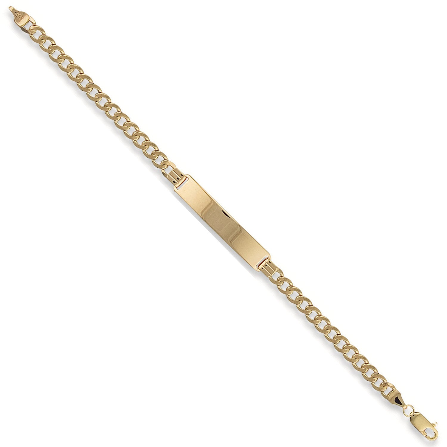 Yellow Gold Curb ID Ladies Bracelet - 9ct Gold