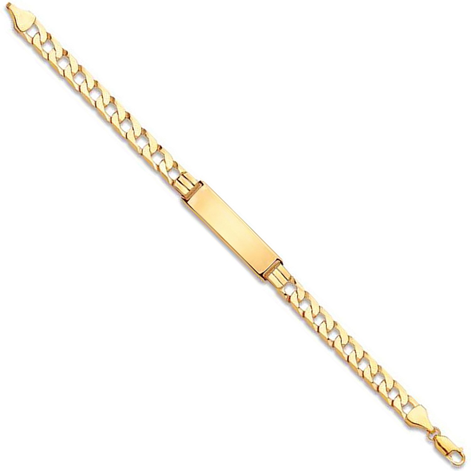 Yellow Gold Curb ID Gents Bracelet