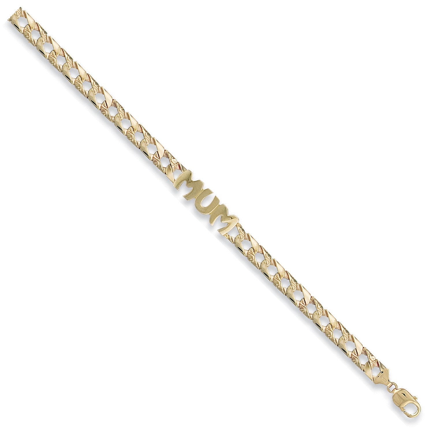 Yellow Gold Casted Mum Bracelet - 9ct Gold
