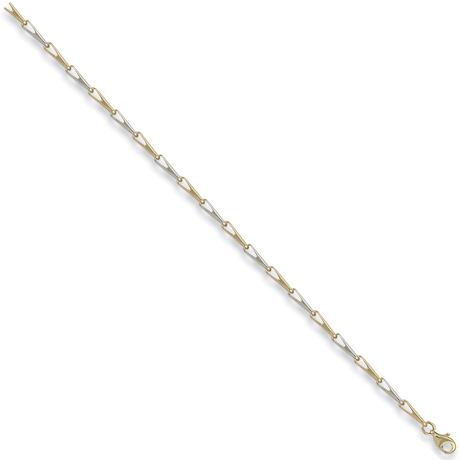 White & Yellow Gold Fancy Bracelet - 9ct Gold
