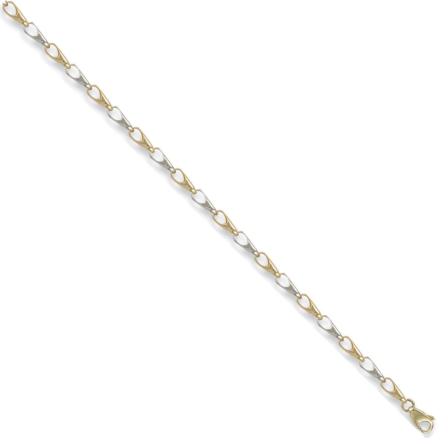 White & Yellow Gold Fancy Bracelet - 9ct Gold
