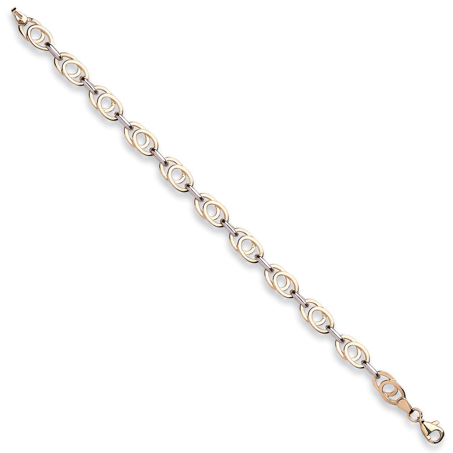 White & Yellow Gold Fancy Bracelet - 9ct Gold