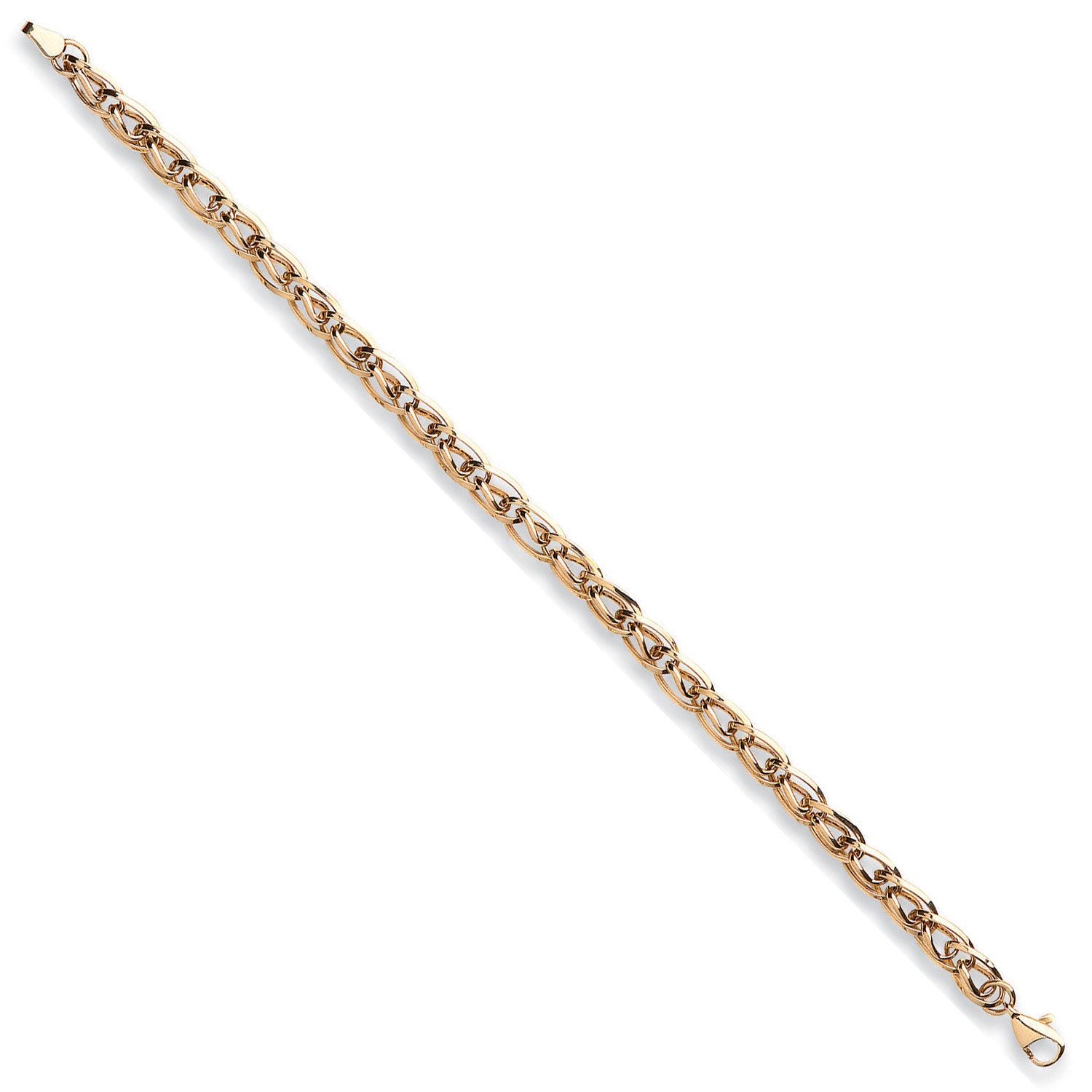 Yellow Gold Hollow Interlink Bracelet - 9ct Gold