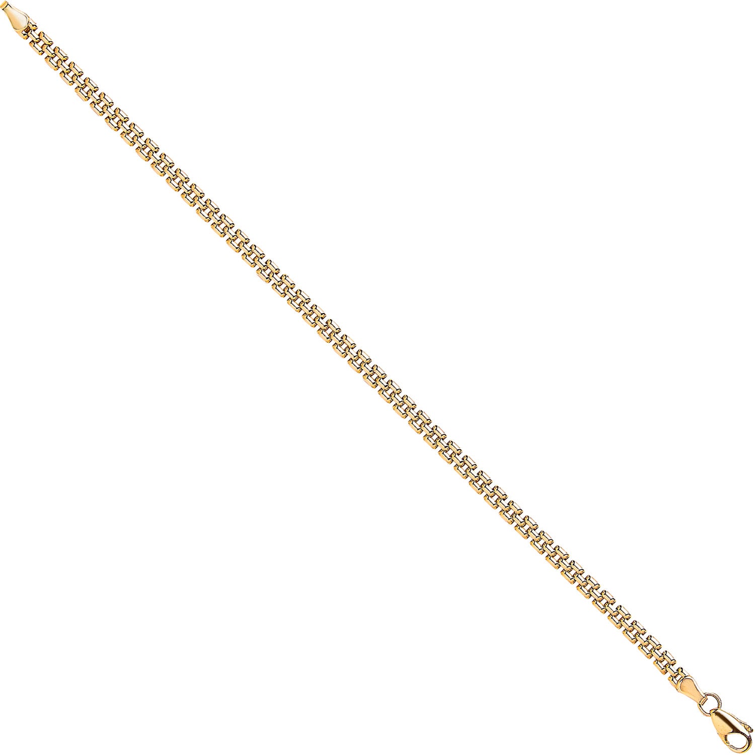 Yellow Gold 3.7mm Panther Link Ladies Bracelet - 9ct Gold