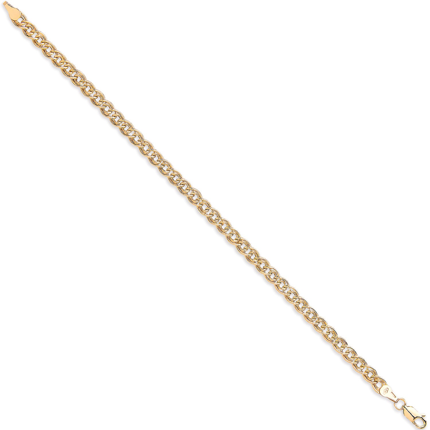 Yellow Gold Hollow Link Ladies Bracelet - 9ct Gold