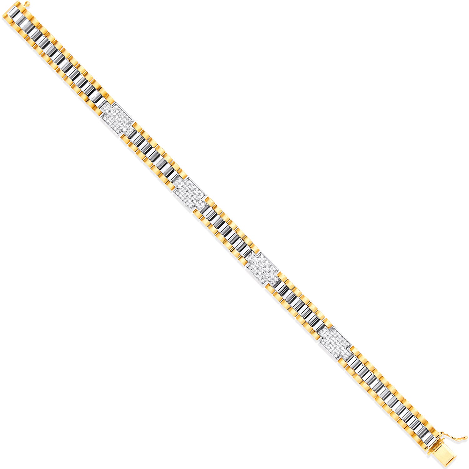 Bracelet Maillons Fantaisie 8mm en Or 9 carats, Zircon Cubique, Jaune/Blanc/Vert pour Bébé/Enfant/Adulte