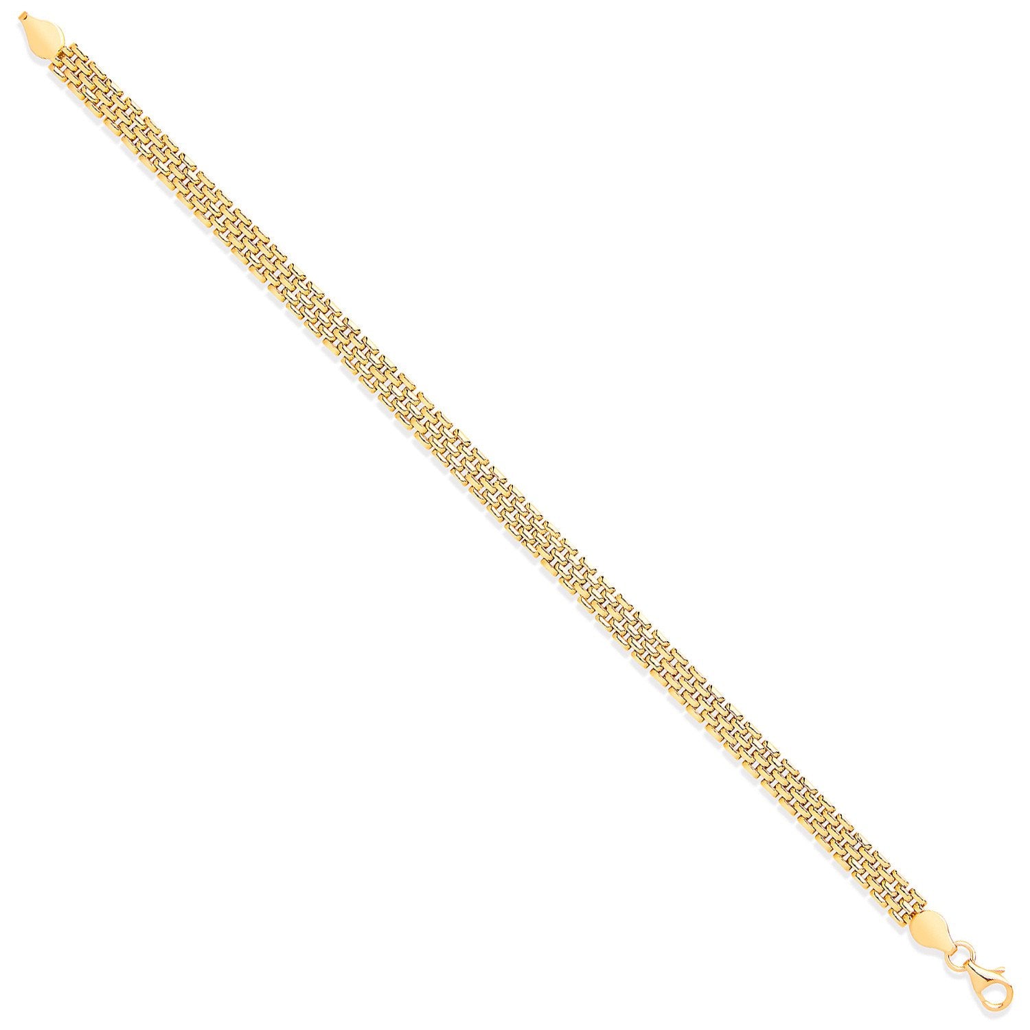 Y/G Panther Link 5 Row Ladies Bracelet