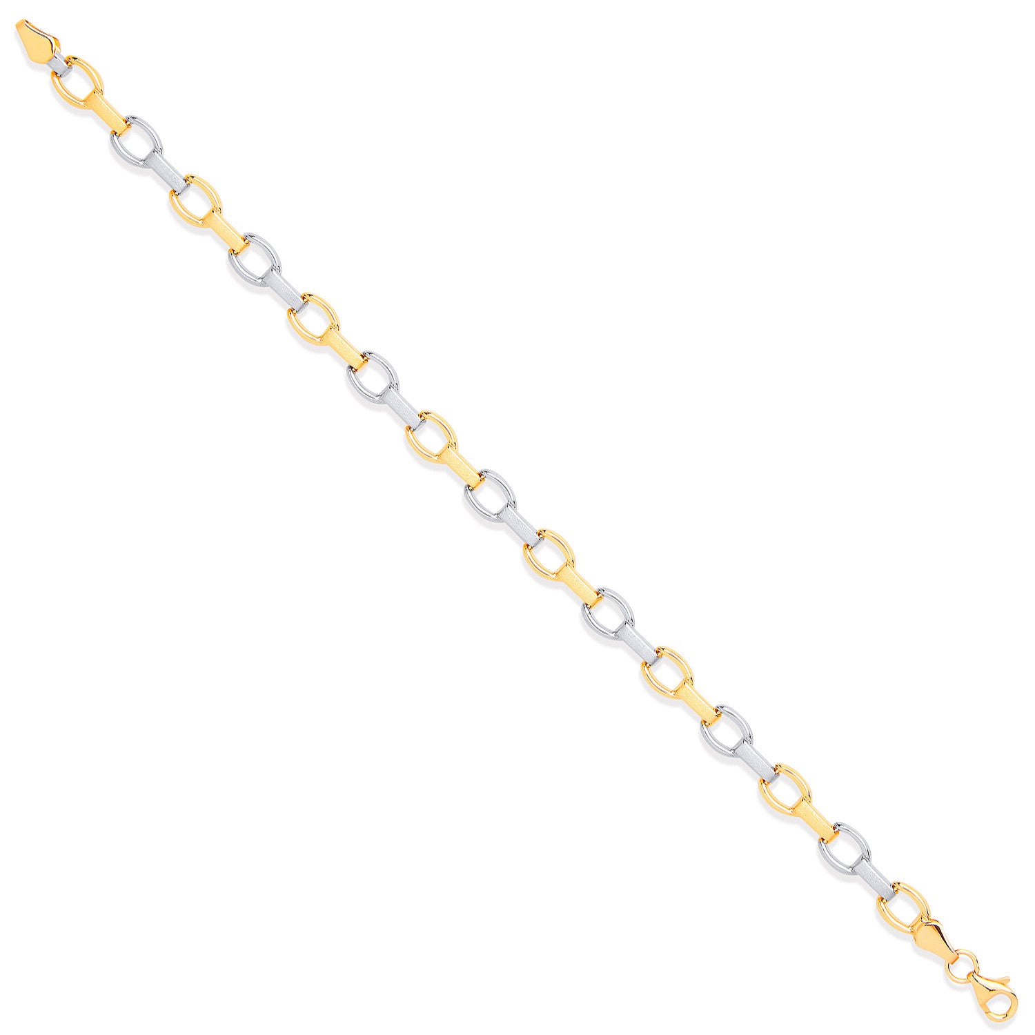 White & Yellow Gold Fancy Ladies Bracelet - 9ct Gold