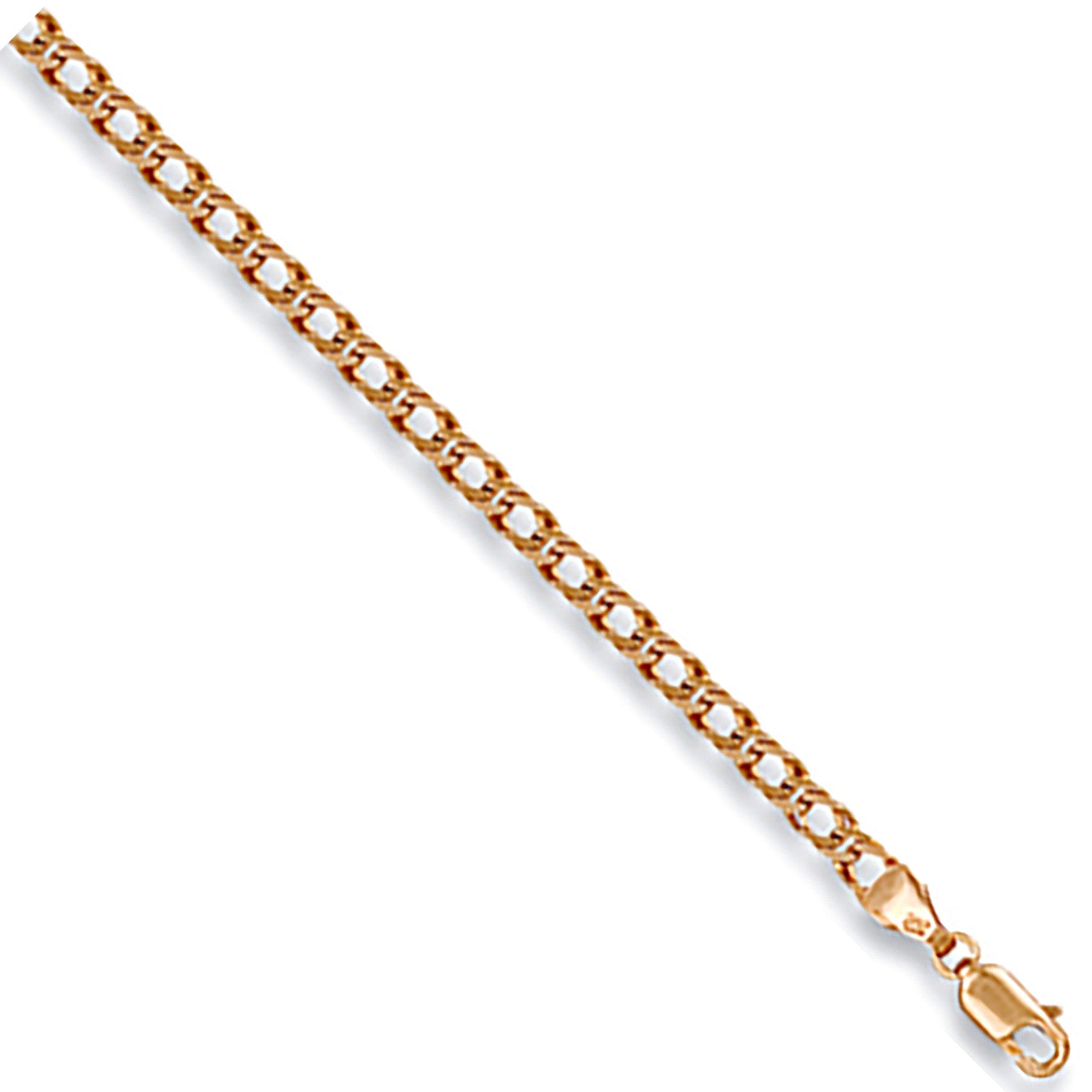 Yellow Gold 3.4mm Open Double Curb Chain - 9ct Gold
