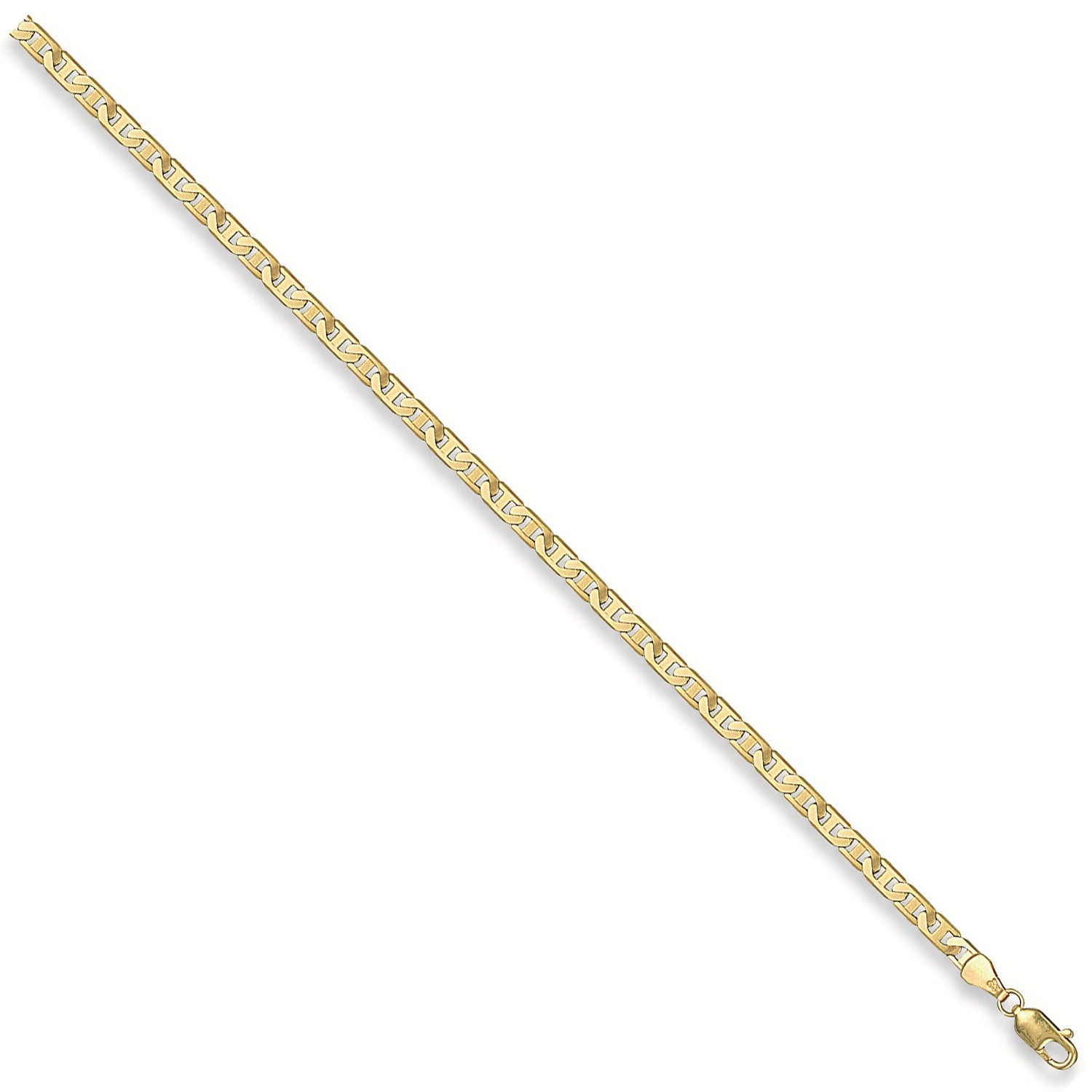 Yellow Gold 3.7mm Flat Anchor Chain - 9ct Gold