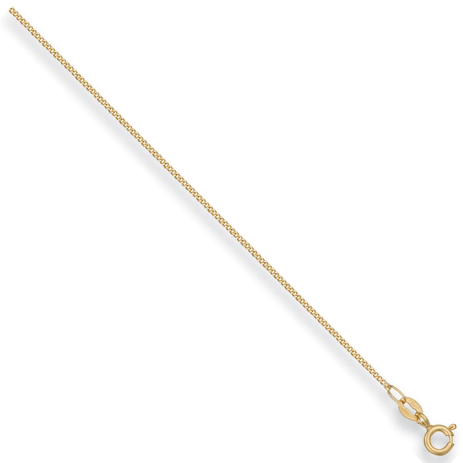 Yellow Gold 1.1mm Traditional Classic Curb Chain - 9ct Gold