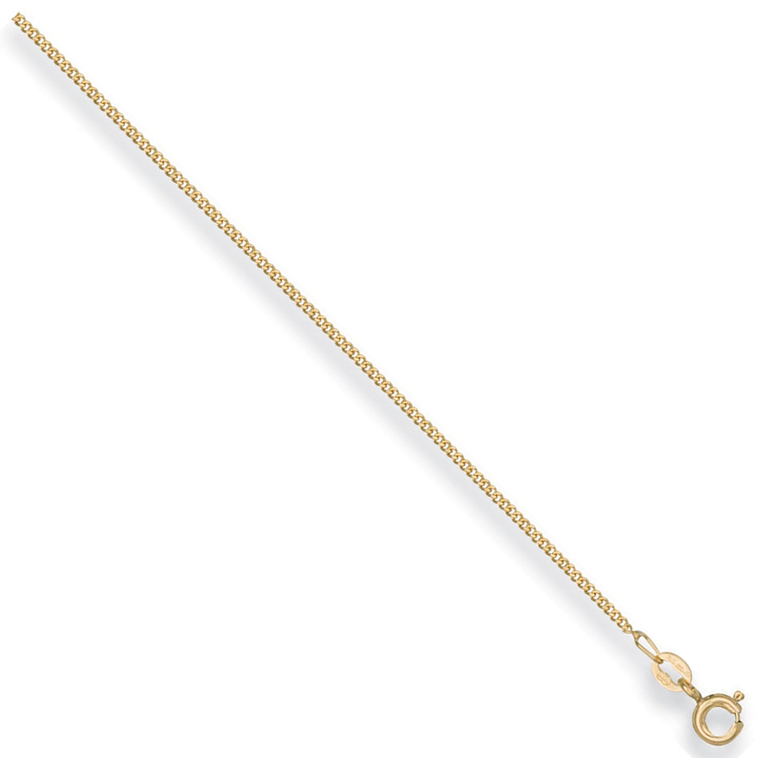 Yellow Gold 1.2mm Traditional Classic Curb Chain - 9ct Gold