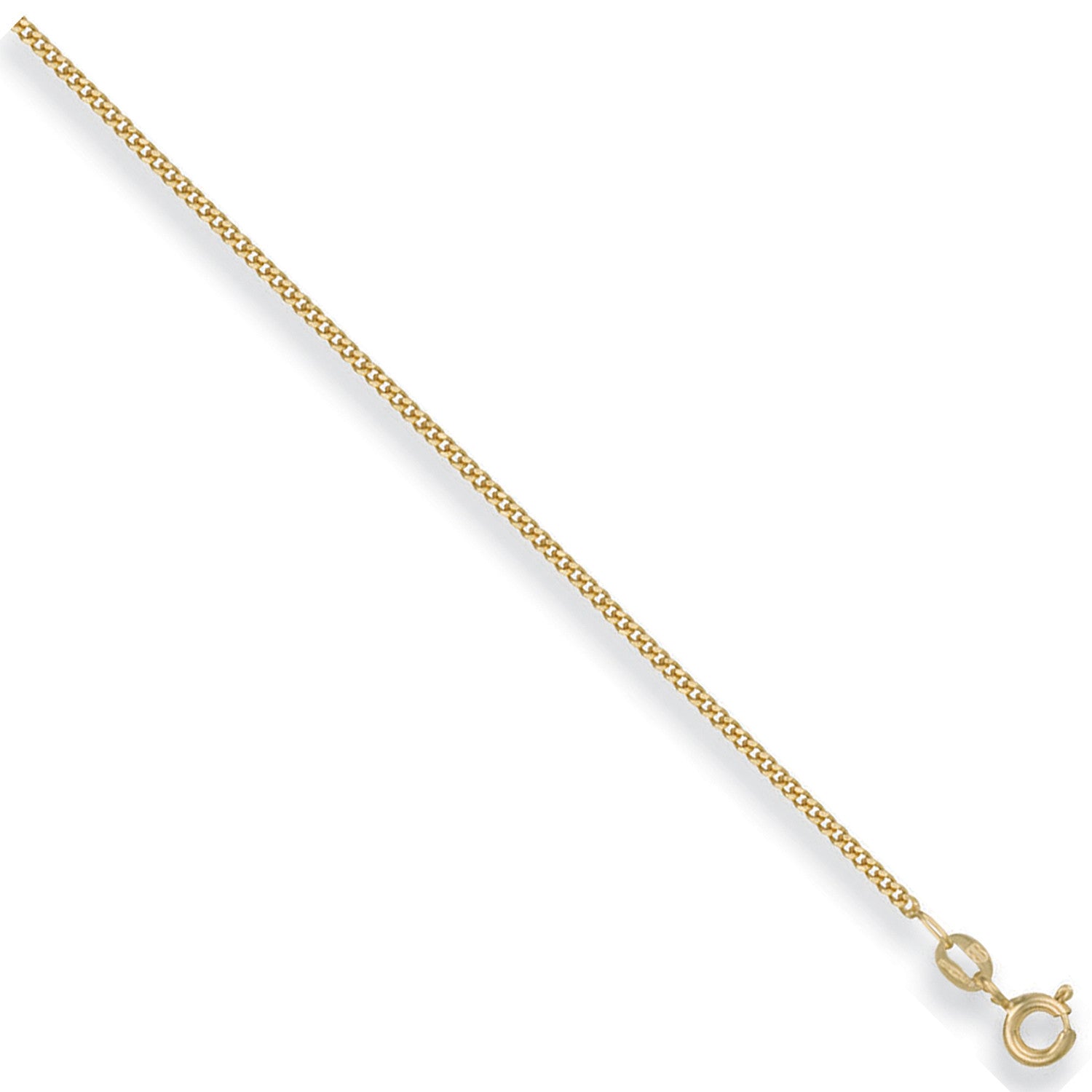Yellow Gold 1.5mm Traditional Classic Curb Chain - 9ct Gold