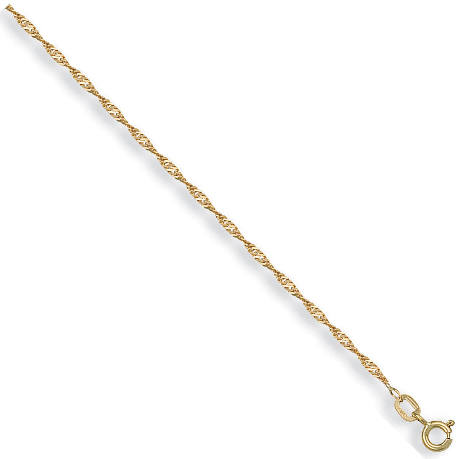 Yellow Gold 1.6mm Singapore Chain - 9ct Gold