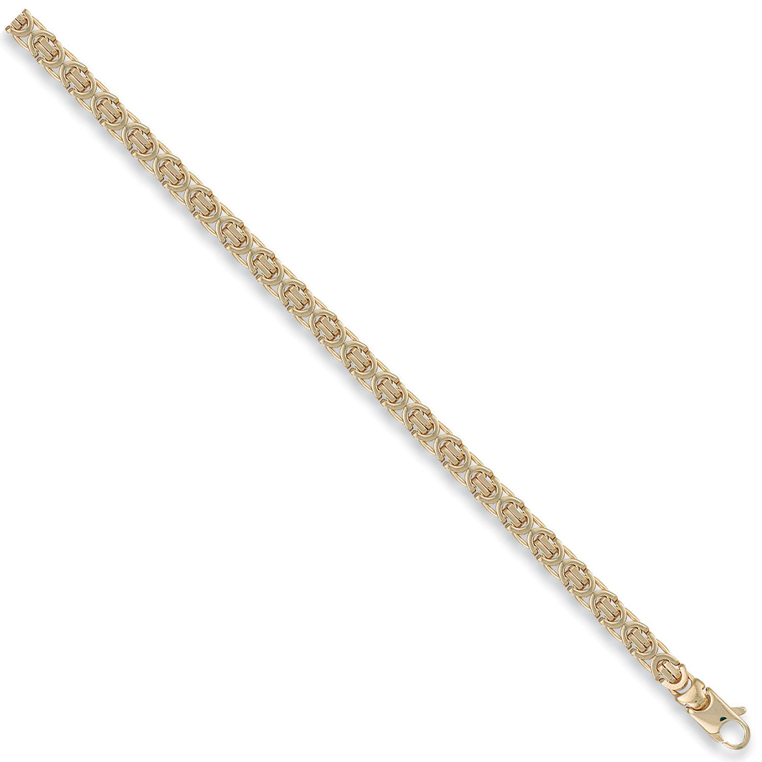 Yellow Gold 6mm Flat Byzantine Chain - 9ct Gold