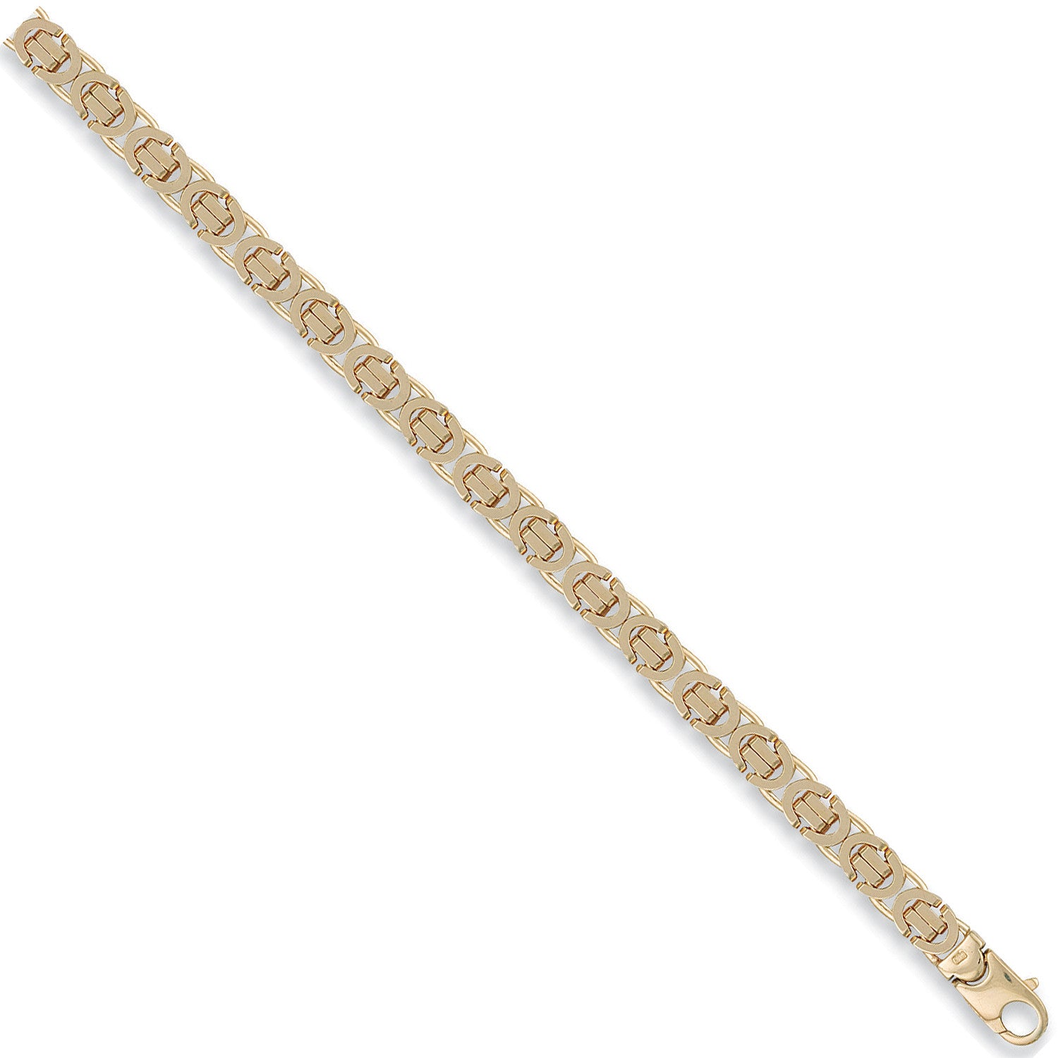 Yellow Gold 7mm Flat Byzantine Chain - 9ct Gold