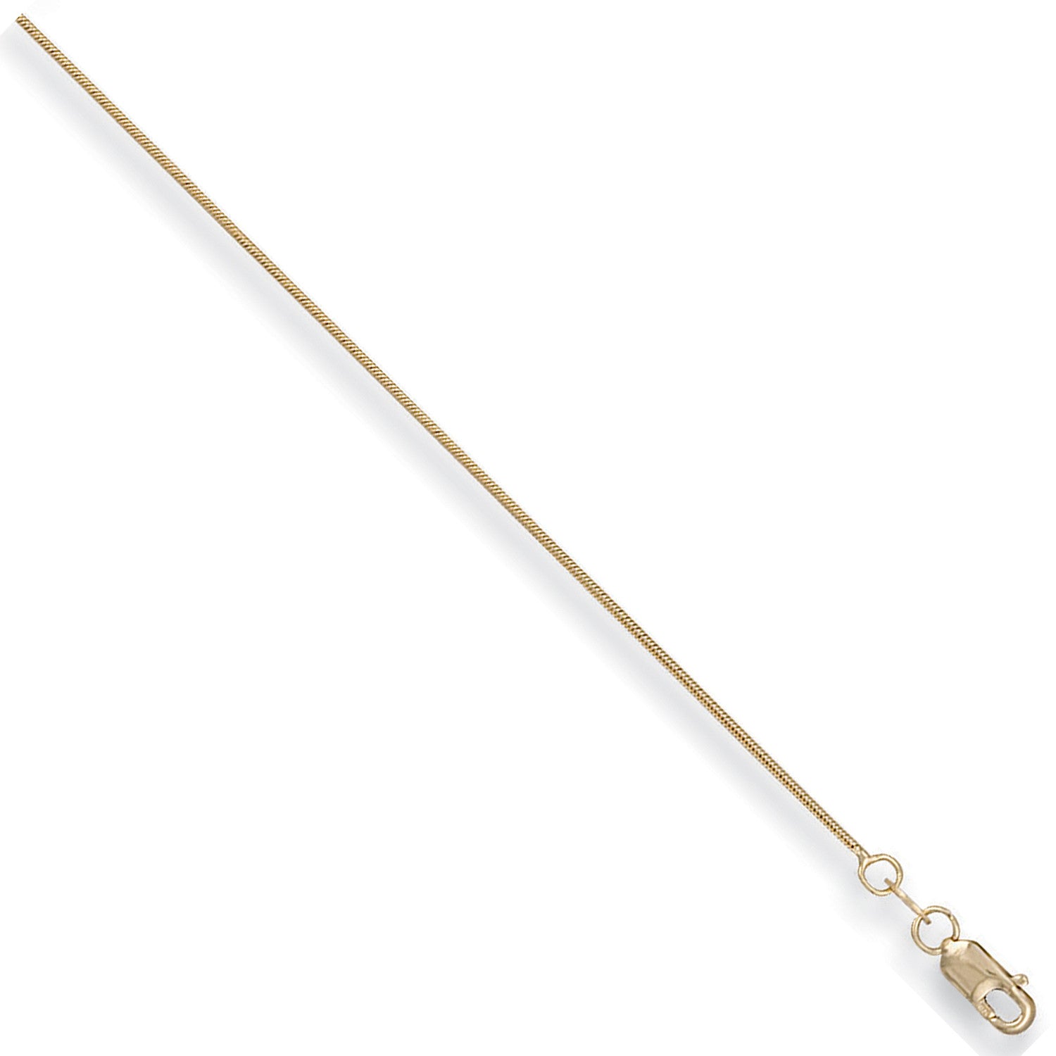 Yellow Gold 0.9mm Round Snake Chain - 9ct Gold
