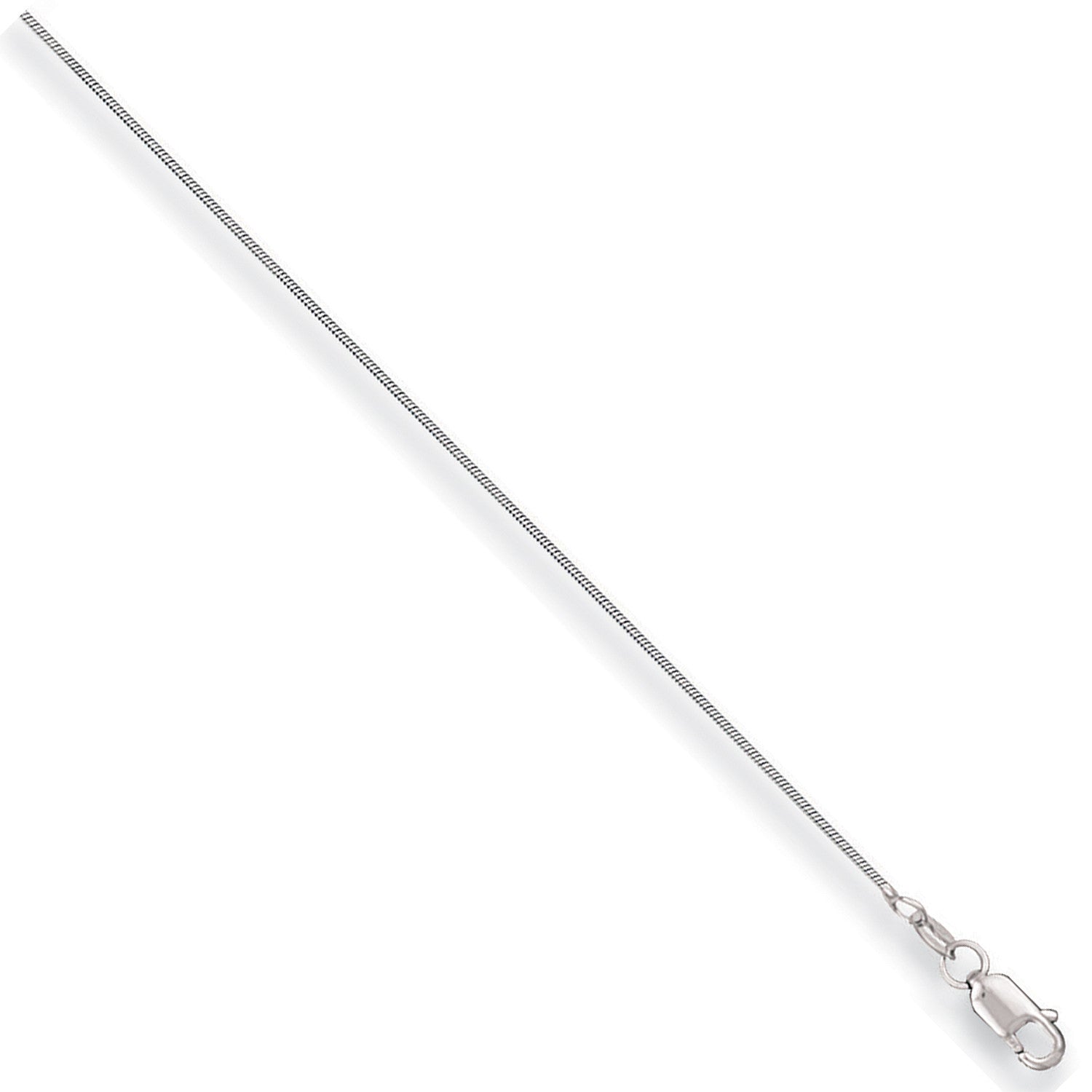 White Gold 0.9mm Round Snake Chain - 9ct Gold