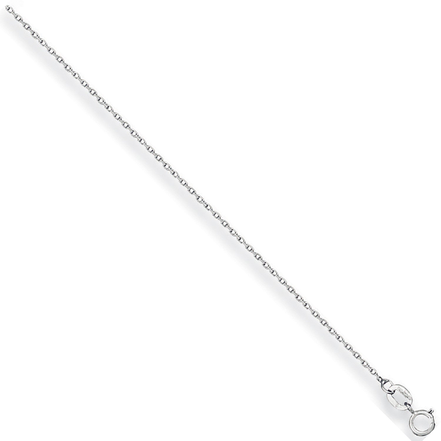 White Gold 1.2mm Diamond Cut Trace Chain - 9ct Gold