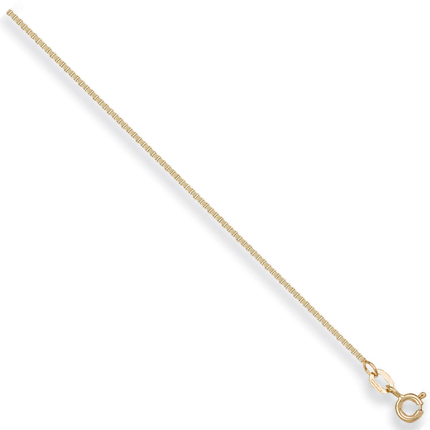 Yellow Gold 0.9mm Box Chain - 9ct Gold