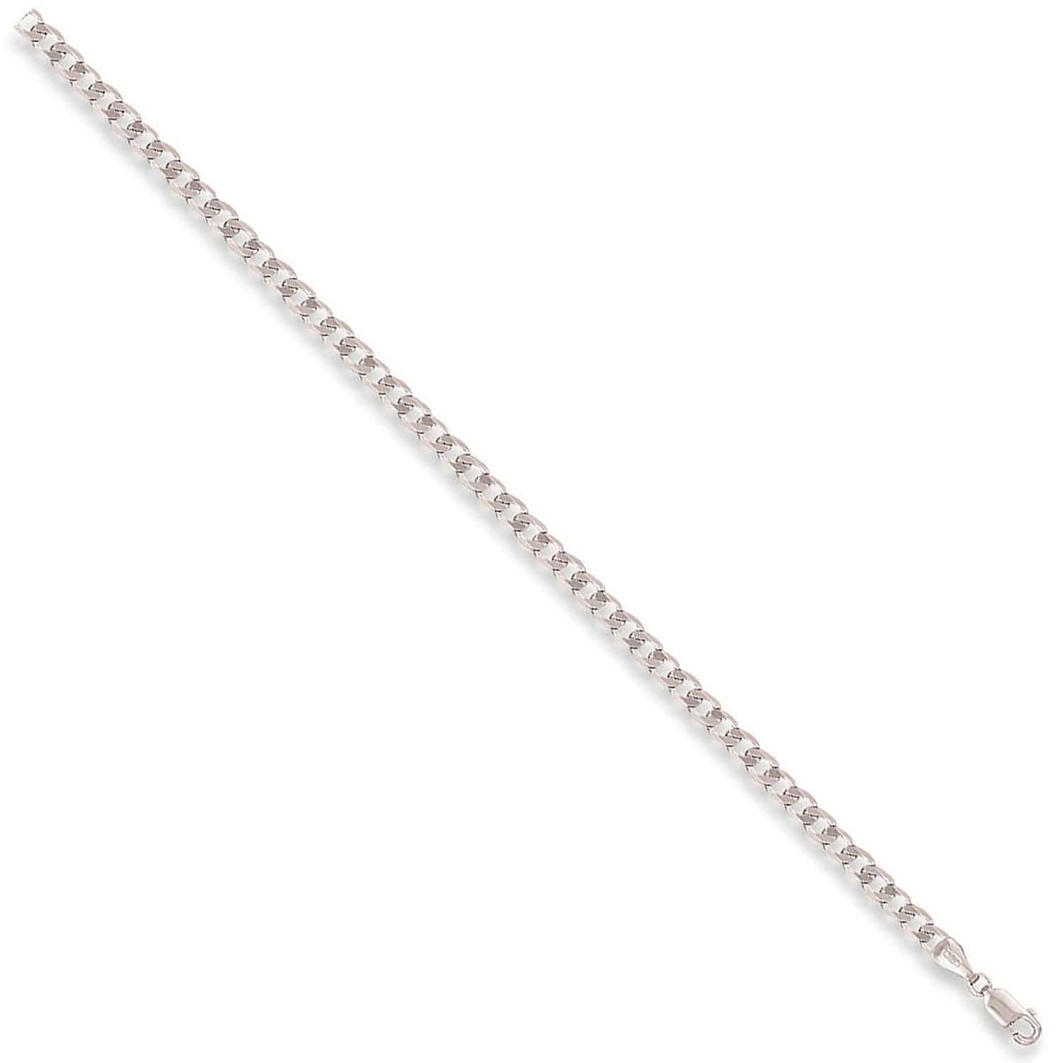 White Gold 3.8mm Curb Chain - 9ct Gold