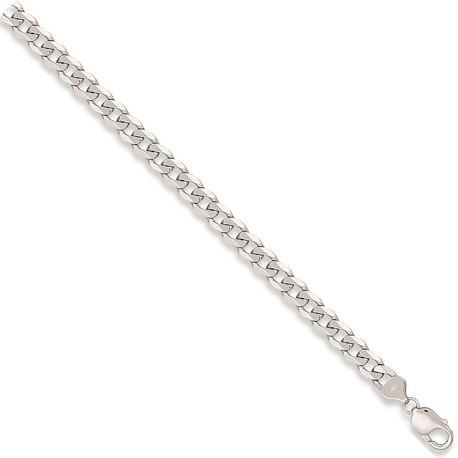White Gold 8.0mm Curb Chain - 9ct Gold