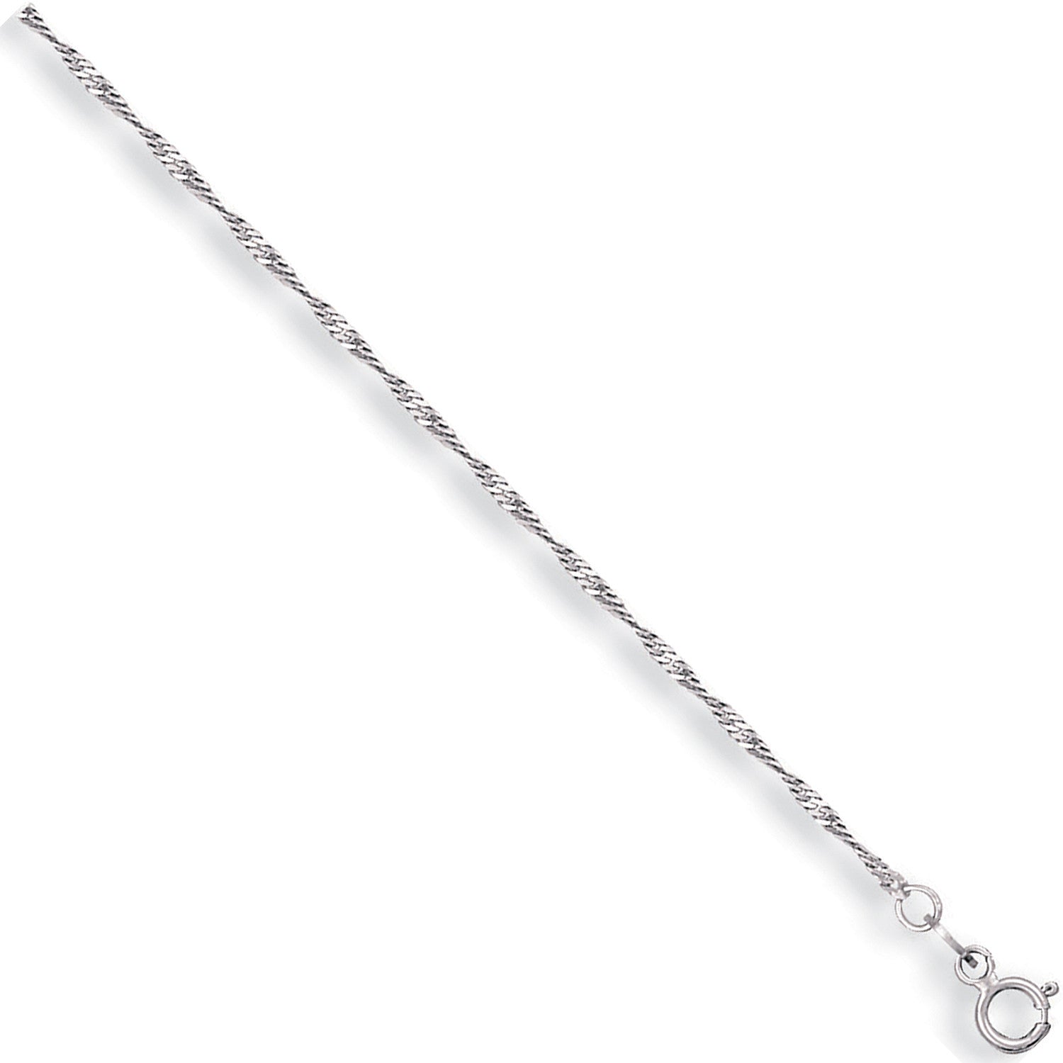 White Gold 1.6mm Singapore Chain - 9ct Gold