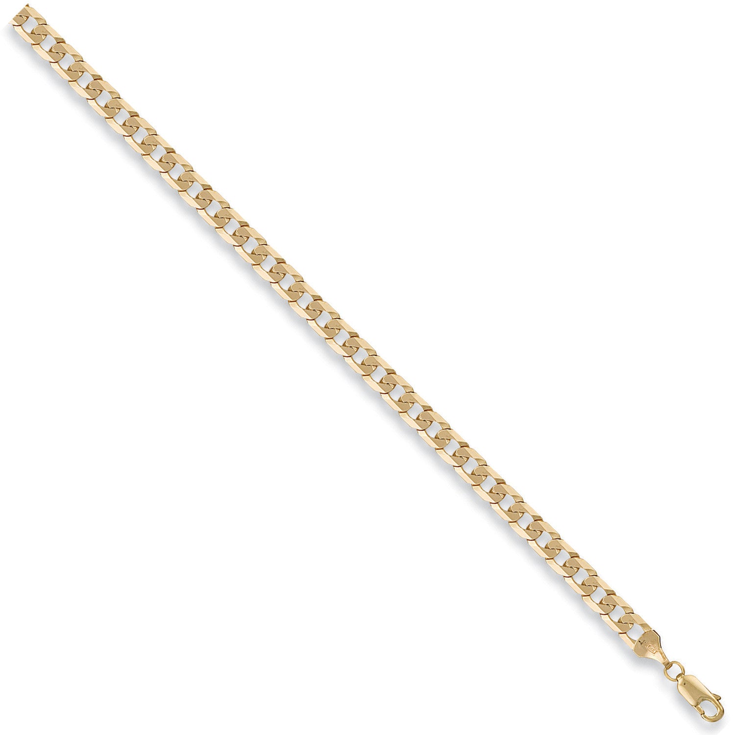 Yellow Gold 5.5mm Flat Curb Chain - 9ct Gold