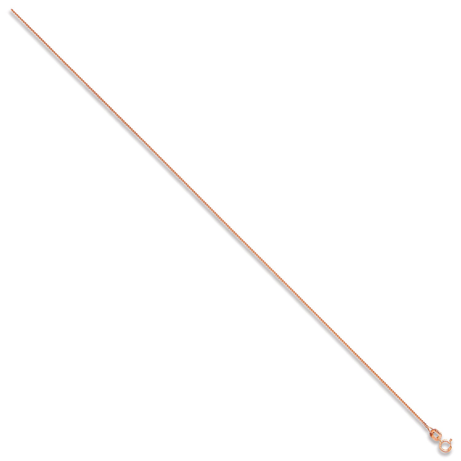 Rose Gold 1.0mm Classic Curb Chain - 9ct Gold