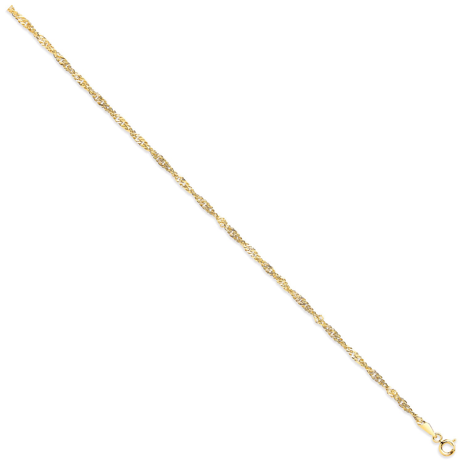 Yellow Gold 2.3mm Hollow Singapore Chain - 9ct Gold