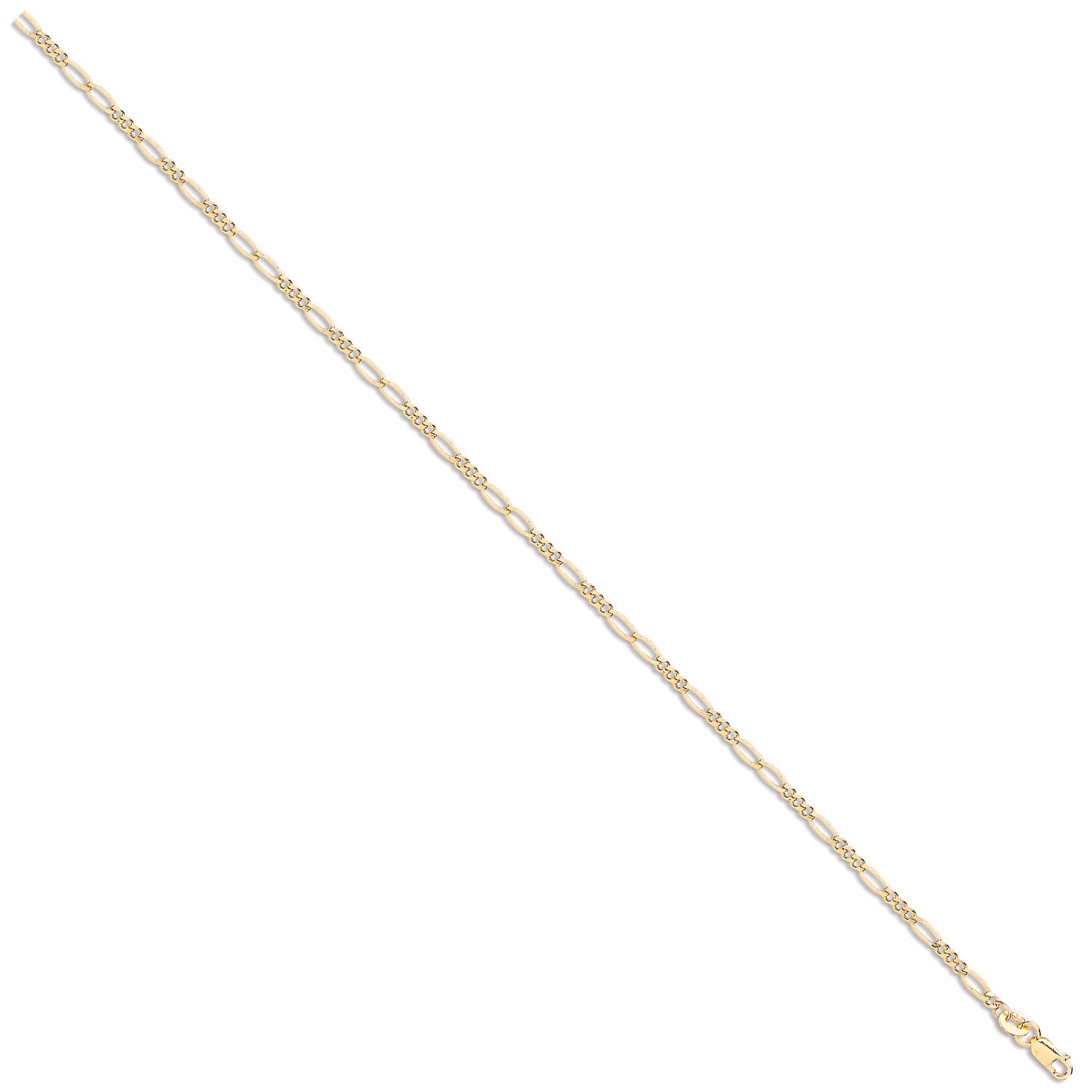 Yellow Gold 2.2mm Hollow Figaro Chain - 9ct Gold