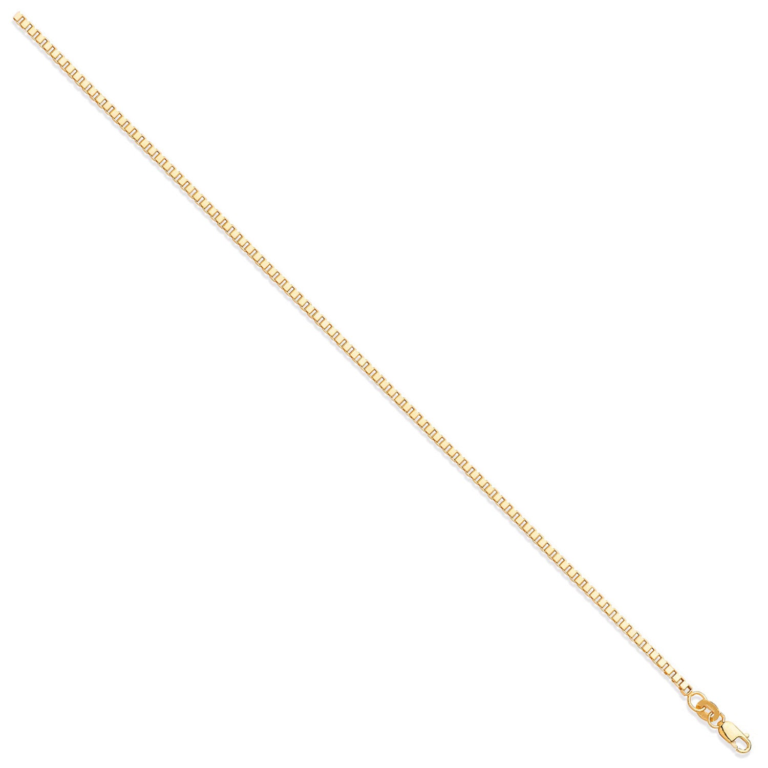 Yellow Gold 2.1mm Hollow Square Cut Box Chain - 9ct Gold