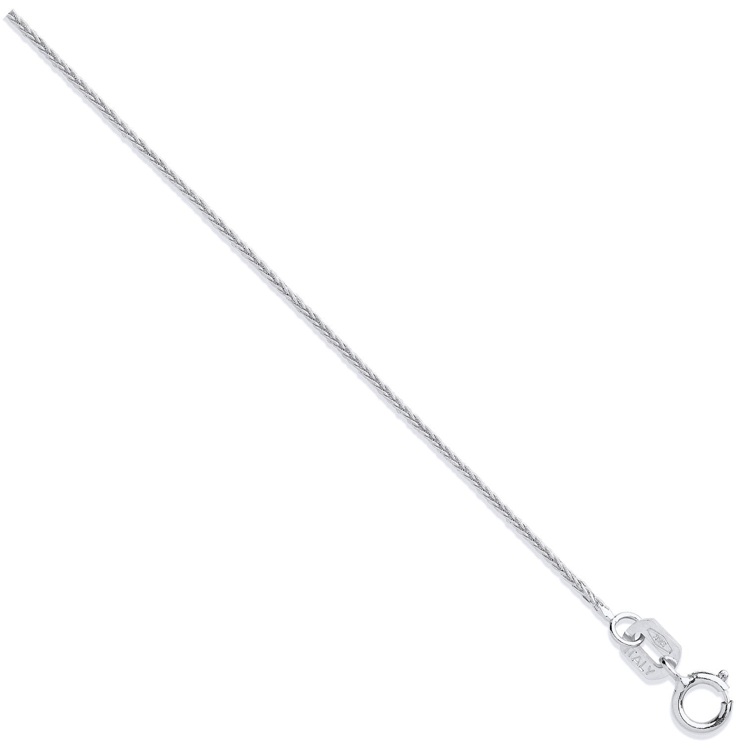 White Gold 0.8mm Spiga Chain - 9ct Gold