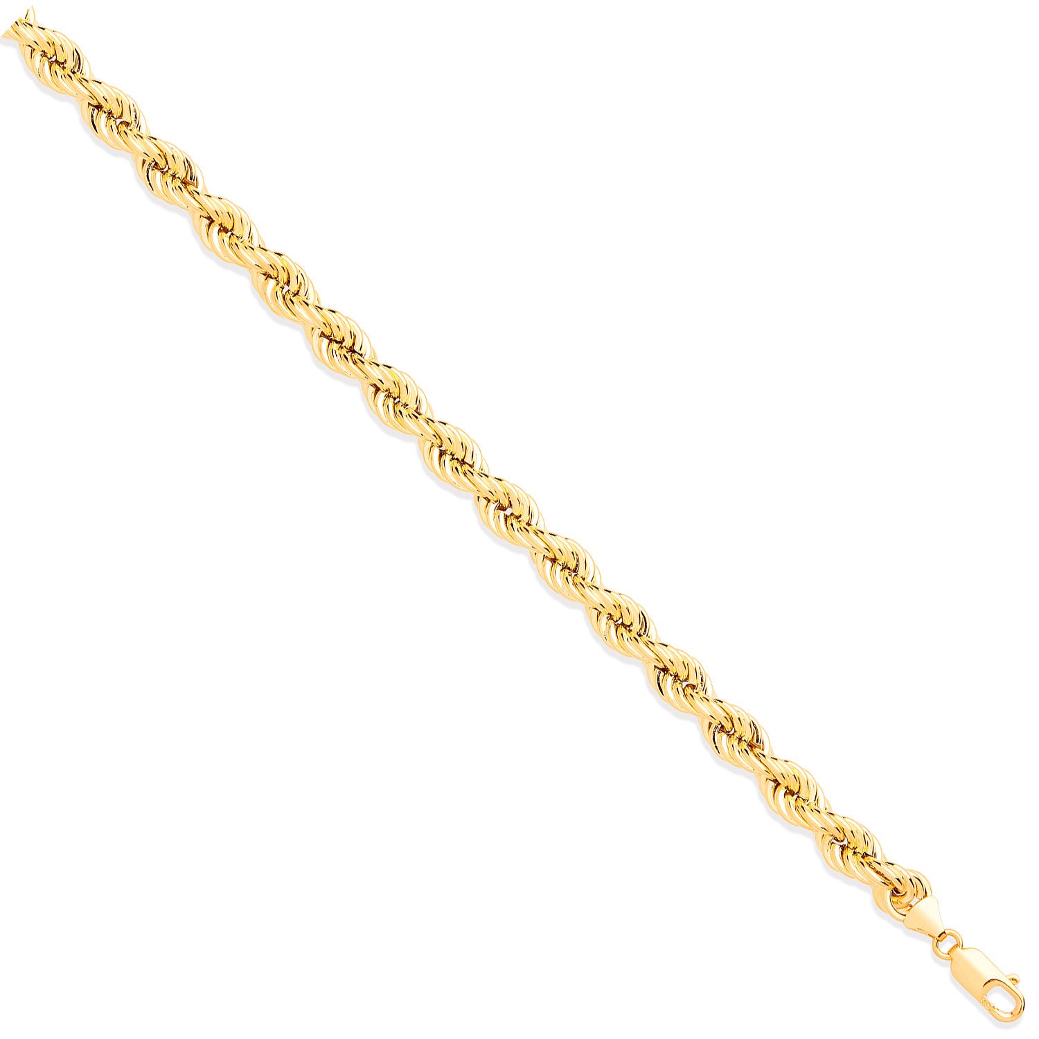 Yellow Gold 9.0mm Hollow Rope Chain - 9ct Gold