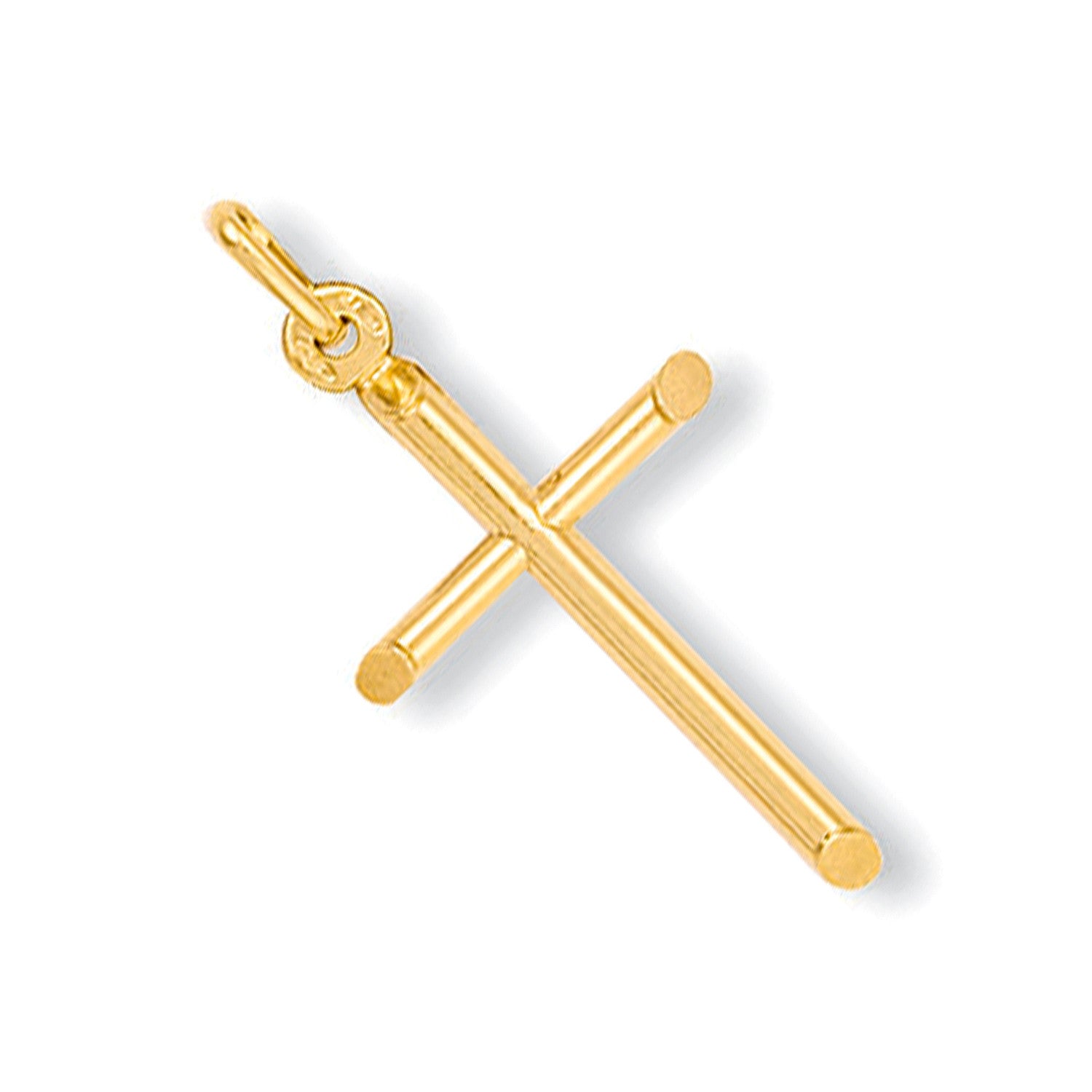 Yellow Gold Round Tubed Cross - 9ct Gold