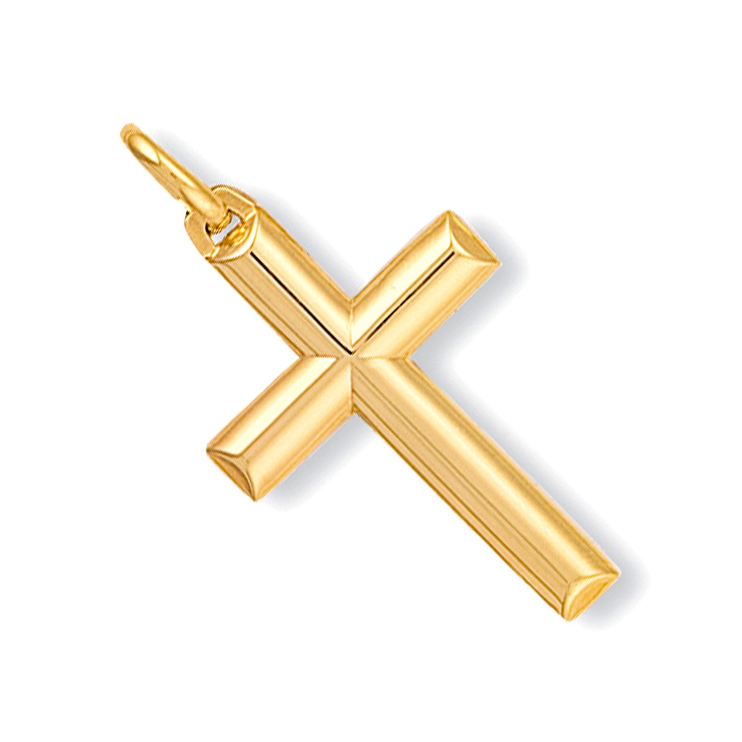 Yellow Gold Hollow Tubed Cross - 9ct Gold
