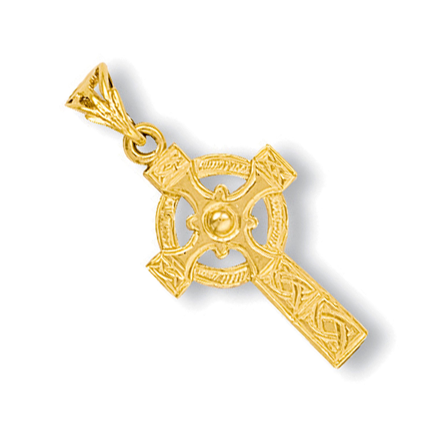 Yellow Gold Engraved Casted Cross - 9ct Gold