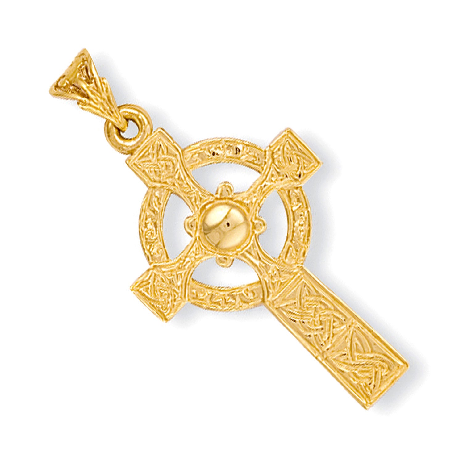 Yellow Gold Engraved Casted Cross - 9ct Gold